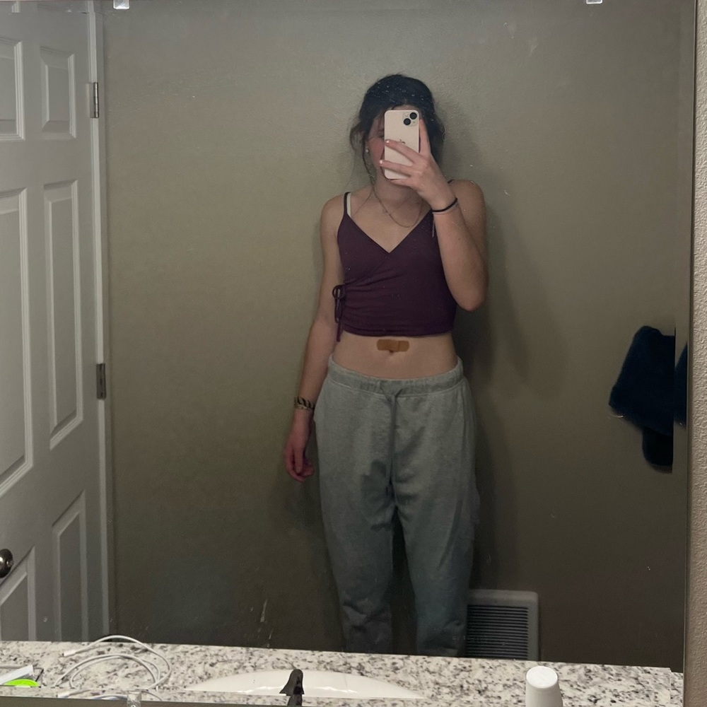 Light gray sweats